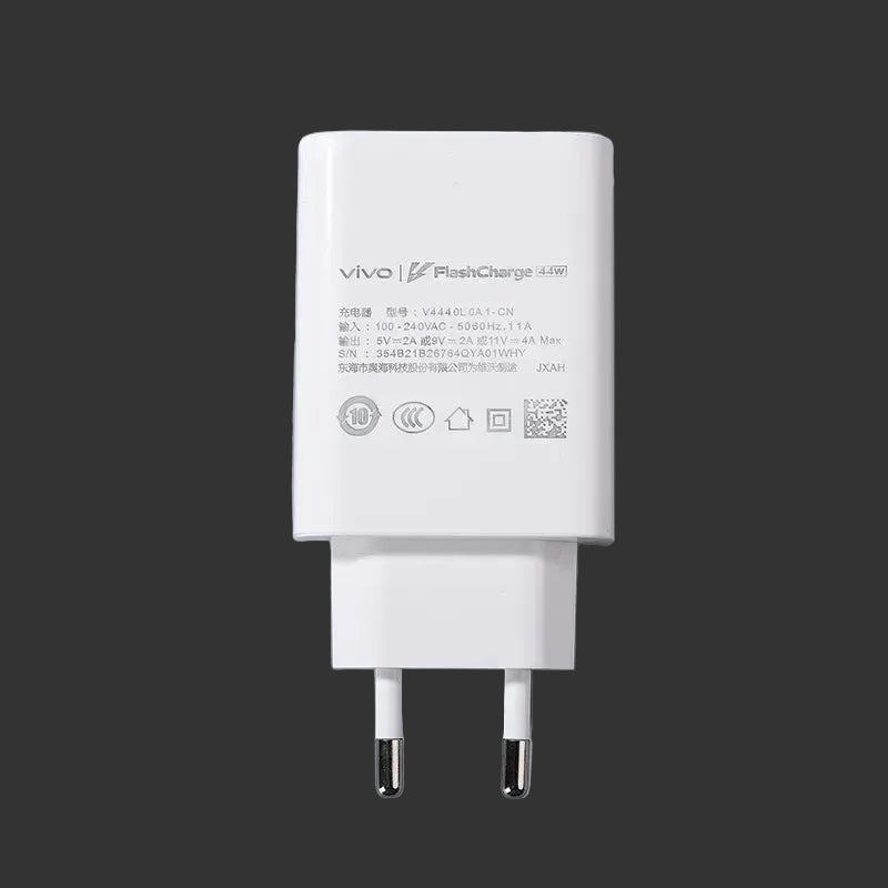 VIVO 44WATTS ORIGINAL FLASH CHARGER | 100% Original + Free Cable [Open Parcel Allowed]