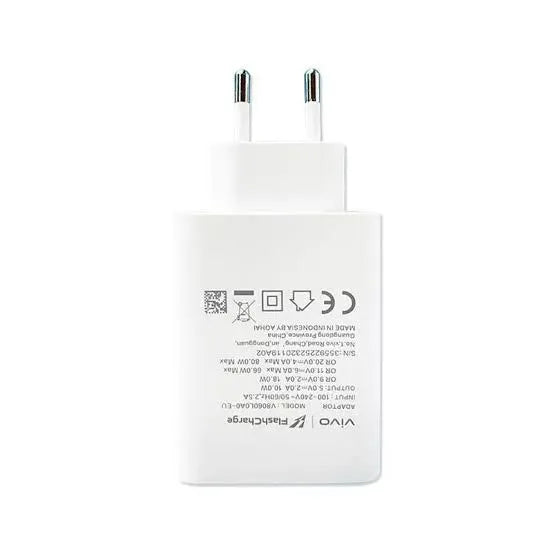 Vivo 80W FlashCharge Fast Charger | 100% Original + Free Cable [Open Parcel Allowed]